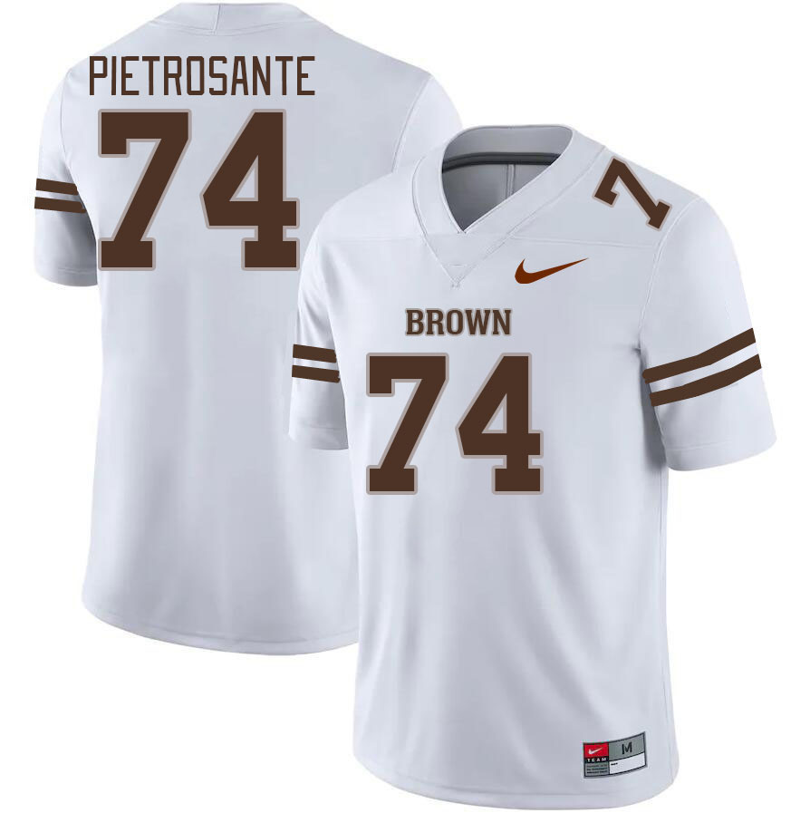 Men-Youth #74 Charlie Pietrosante Brown Bears College Football Jerseys Stitched Sale-White